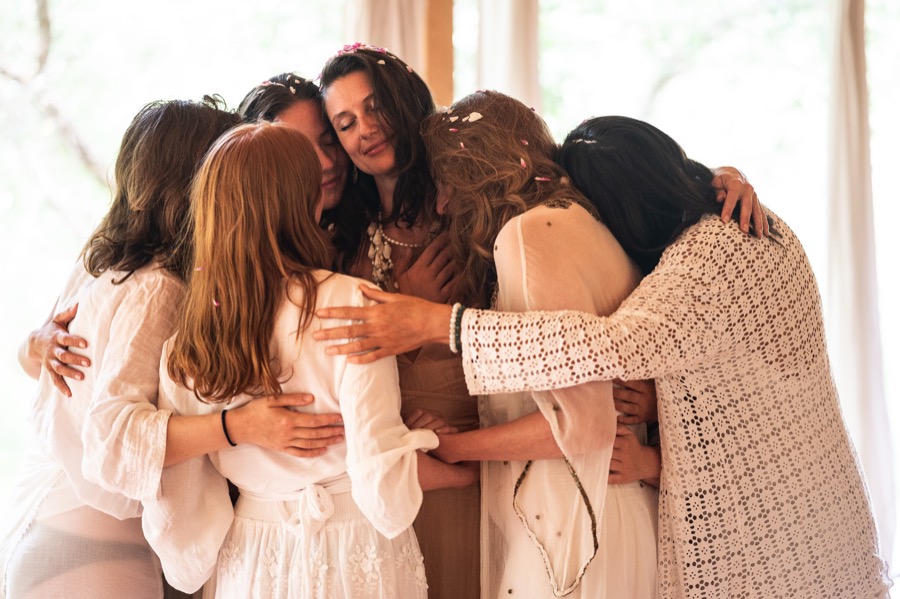 Women in a healing circle